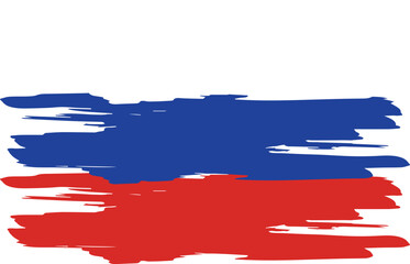 Russia Flag Paint Brush Strokes