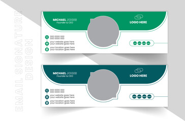 Unique Modern email Signature Design Template, Creative Design use for Identity information, 