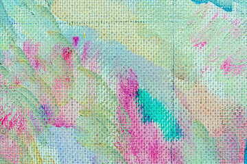 Colorful abstract oil painting art background. Texture of canvas and oil.