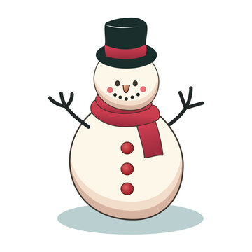 snowman with scarf and hat