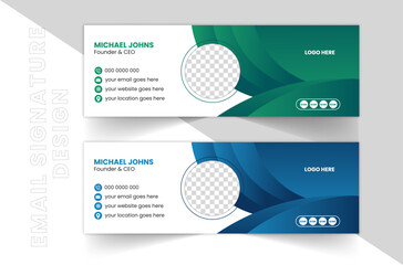 Professional Colorful Email Signature Design, Minimal And Clean Design Gradent template.