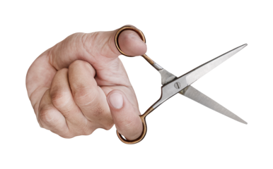 Hand hold hair scissors