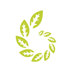 Initial Letter b with leaf Flame Logo Design Template