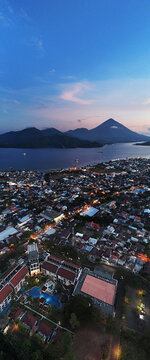 defaultstunning Ternate, Maitara and Tidore Island from bird eye view at sunset. These islands is called the land of spices in the past because western people searching for spices until Moluccas. 