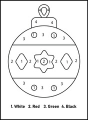 Christmas Color By Number For Kids | Christmas Coloring Pages