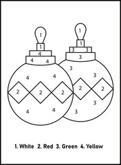 Christmas Color By Number For Kids | Christmas Coloring Pages