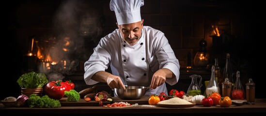 Cook working