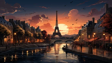 Schilderijen op glas Paris Tourism Background © avivmuzi