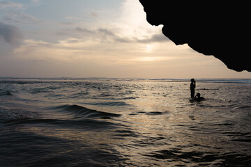 sunset on the beach