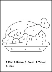 Christmas Color By Number For Kids | Christmas Coloring Pages