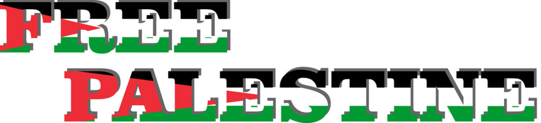 Free Palestine text typography transparent design illustration