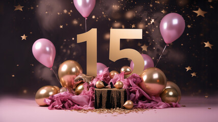 Quinceañera (Quinceanera) 15th anniversary celebration banner