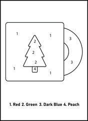 Christmas Color By Number For Kids | Christmas Coloring Pages