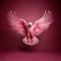 pink flaming flamingo galah bald eagle with wings - obrazy, fototapety, plakaty