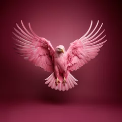 Rolgordijnen pink flaming flamingo galah bald eagle with wings © Lucian