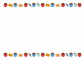 かわいい節分の装飾フレーム