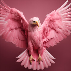 Obraz premium pink flaming flamingo galah bald eagle with wings