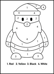 Christmas Color By Number For Kids | Christmas Coloring Pages