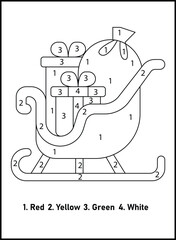 Christmas Color By Number For Kids | Christmas Coloring Pages