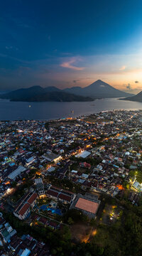 defaultstunning Ternate, Maitara and Tidore Island from bird eye view at sunset. These islands is called the land of spices in the past because western people searching for spices until Moluccas. 