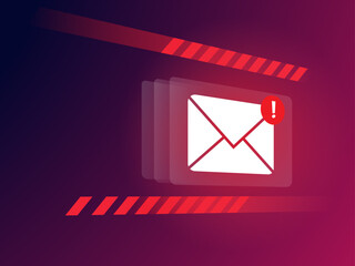 Warning sign attack phishing multiple email by malware