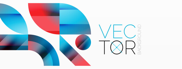 Obraz premium Assorted geometric shapes unite in a minimalistic abstract backdrop, offering a versatile canvas for contemporary design for digital designs, presentations, website banners, social media posts