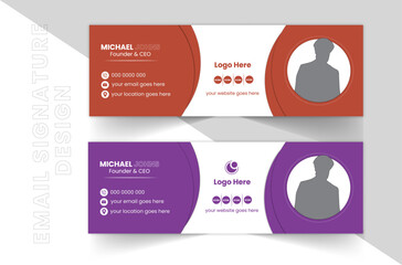 Minimal Email Signature Design template, Creative design and clean vector.