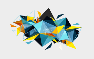 Triangle mosaic composition geometric abstract background, dynamic and structured visual experience