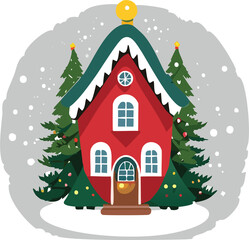 Naklejka premium Christmas Cottage 