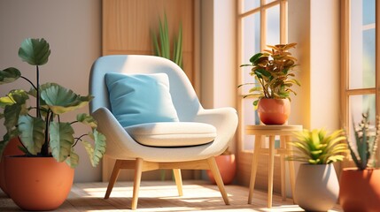 Chic Comfort: Minimal Accent Chair AI Generative