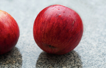 Bright red apple