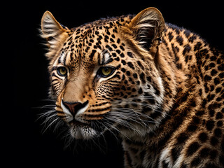 A portrait of a leopard