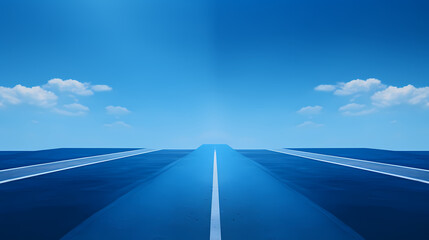 Three blue roads on blue background abstract poster web page PPT background, digital technology background