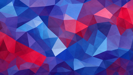 Obraz premium Cobalt Blue and Cherry Red Geometric Mosaic Vibrant Pattern