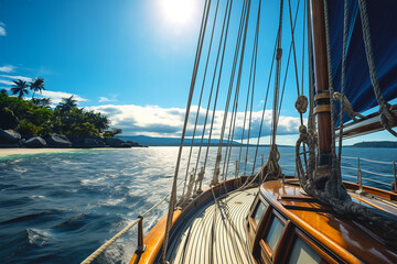 Boat Yacht Sailing Ocean Tropical Island 