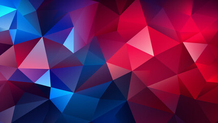 Obraz premium Cobalt Blue and Cherry Red Geometric Mosaic Vibrant Pattern