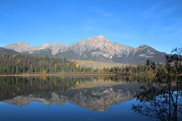 lake reflection, Jasper National Park, Alberta