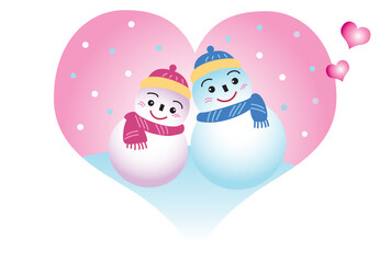 雪だるまのカップル
