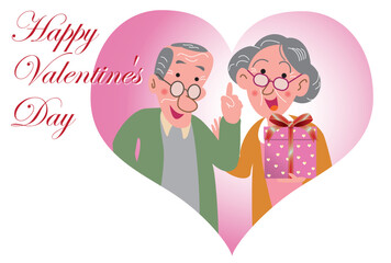 おじいちゃんとおばあちゃんのバレンタインカード
