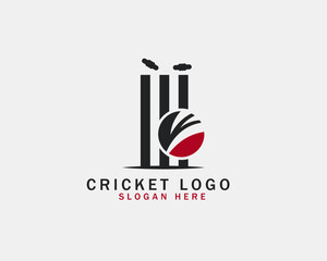Cricket Logo Design Vector Template. Cricket Logo Design Vector Illustration