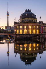 The Museum Island with the Television Tower in Berlin at dawn