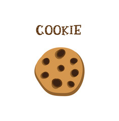 cartoon cookie on white background
