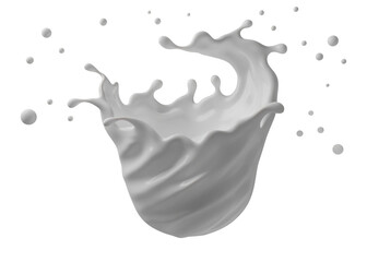 PSD Milk Splash 3D Rendering
