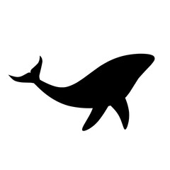 Whale silhouette vector. Whale silhouette can be used as icon, symbol or sign. Whale icon vector for design of ocean, undersea, nature or marine