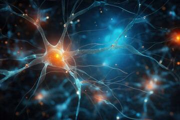 Electron microscopy of brain neural network. 