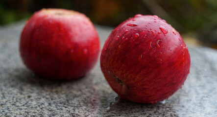 Bright red apple