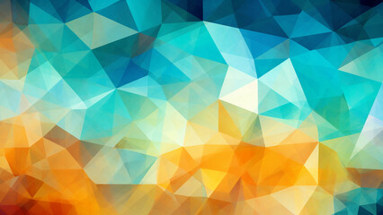Obraz premium Teal and Tangerine Geometric Mosaic Vibrant Abstract Pattern