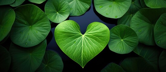 Lotus leaf green and vibrant - obrazy, fototapety, plakaty