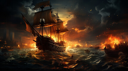 Obraz premium world war background