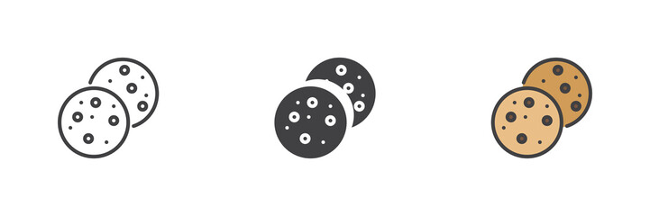 Biscuits cookie different style icon